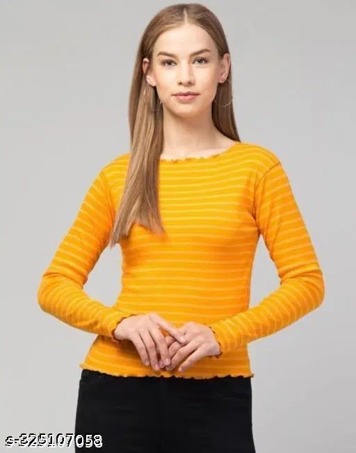 Ladies Top & Bottom Set for Women (Yellow, S)