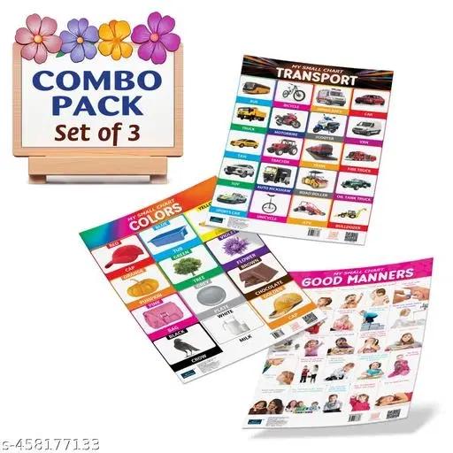 Bookford Publications My small chart Good Manners, Colors & Transport (Set of 3)