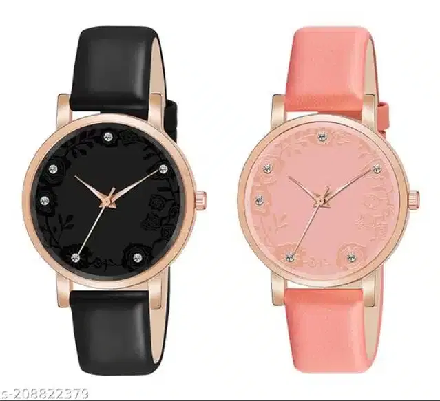 Analog Watch for Women, Pack of 2 (Multicolor)