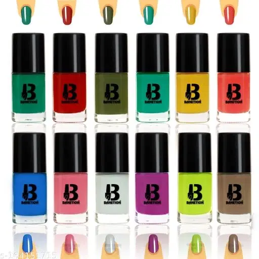 Banetion Matte Nail Polish, Multicolor, Pack of 12