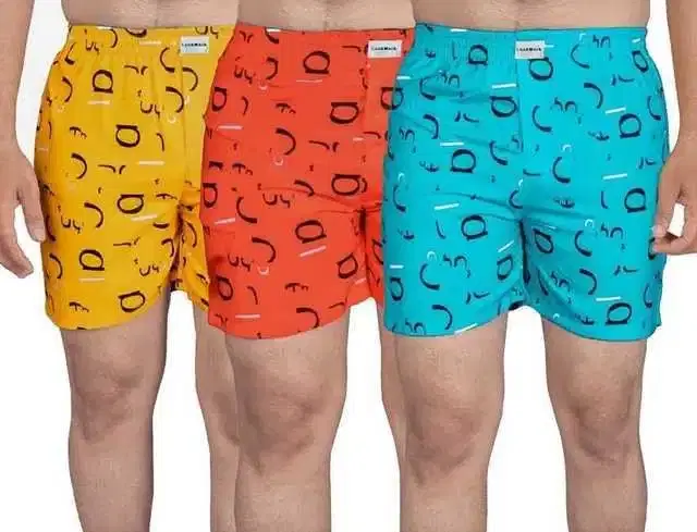 Men Cotton Viscose Blend Printed Boxers, Pack Of 3 (Multicolor, L) (SD-686)