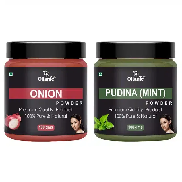 Natural Onion & Pudina Powder for Skin & Hair, Pack of 2, 100 g