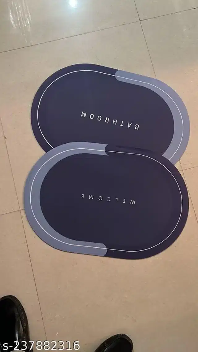 Anti Slip Floor Mat, Grey, 35x50 cm, Pack of 2