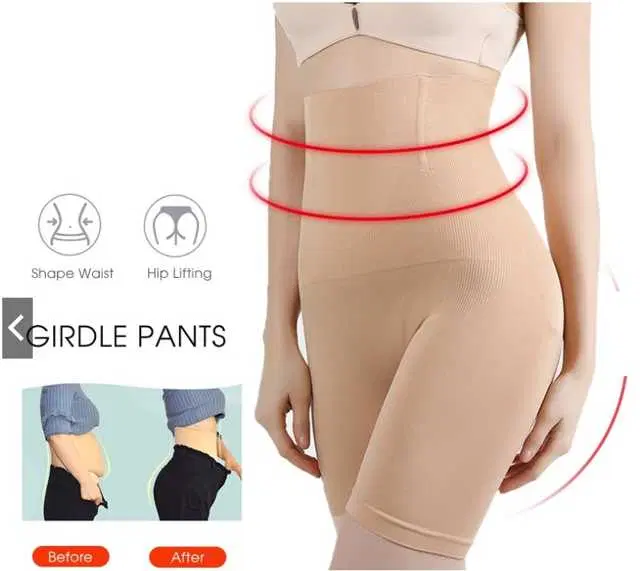 Women’s Cotton Lycra Tummy Control 4-in-1 Blended High Waist Tummy & Thigh Shapewear (S424)