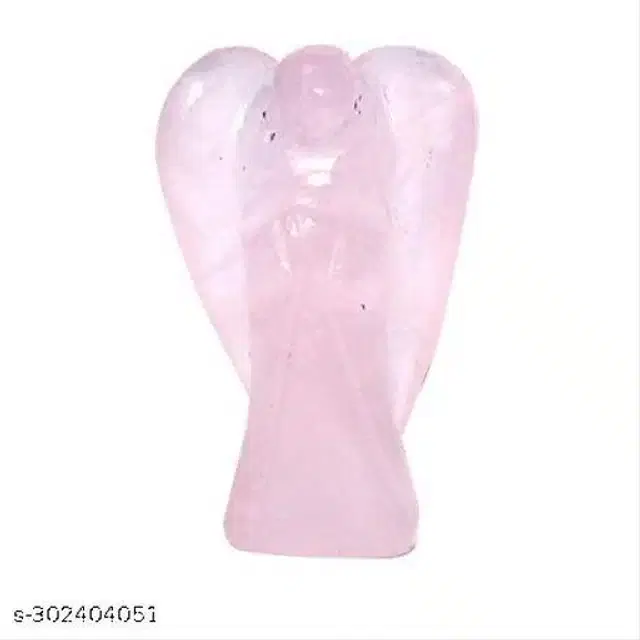 Carved Gemstone Angel Figurine, Pink