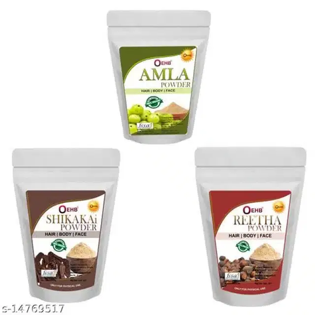 OEHB Amla with Reetha & Shikakai Powder, 50 g, Pack of 3