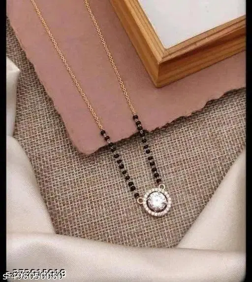 Single Strand Mangalsutra White Short for Women