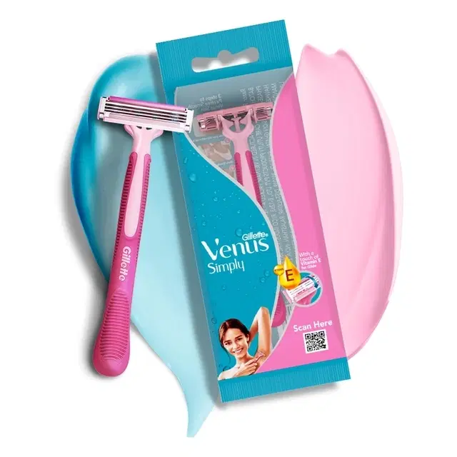Gillette Simply Venus Hair Removal Razor (3 blades) For Women 1 pc