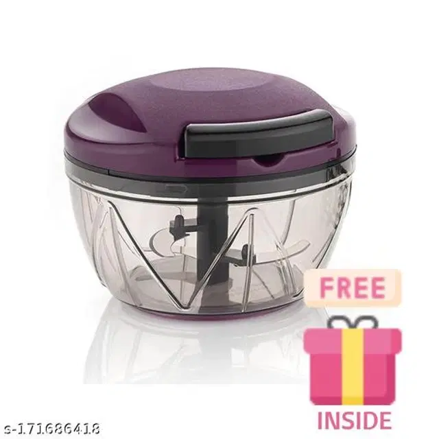 Plastic Vegetable Chopper, Purple, 450 ml