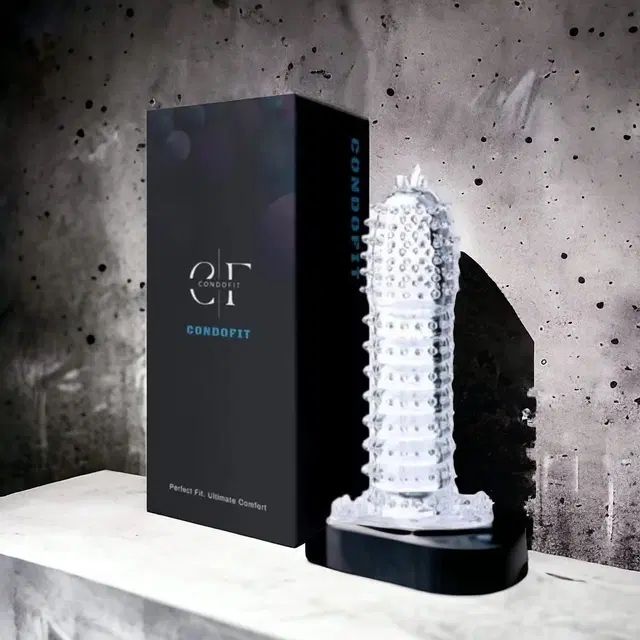 Crystal Dotted Reusable Condom for Men, Transparent, Pack of 1