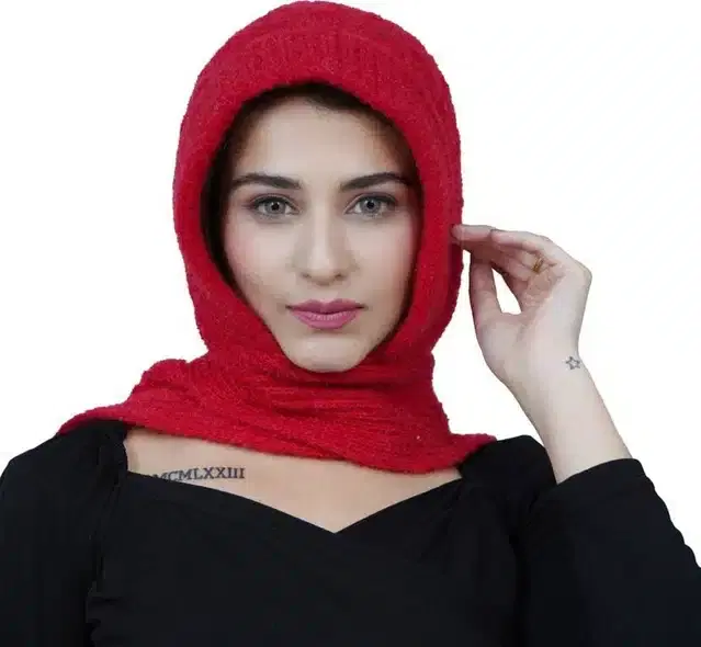 Woolen Scarf for Women (Red)