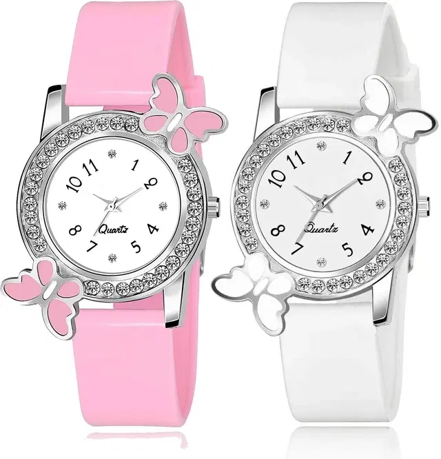 Analog Watches for Women & Girls, Pack of 2 (Multicolor)