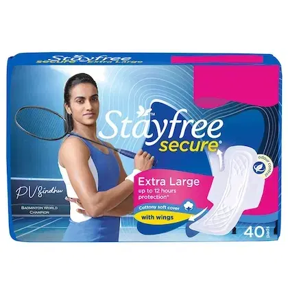 Stayfree Secure Cottony Wings Sanitary Pad - XL (40 Pcs)