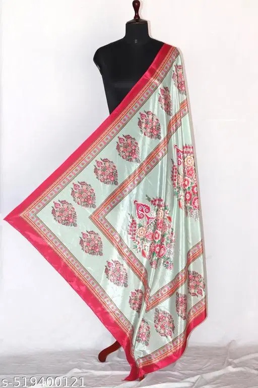 Art Silk Printed Dupatta for Women & Girls, Multicolour (Free Size)