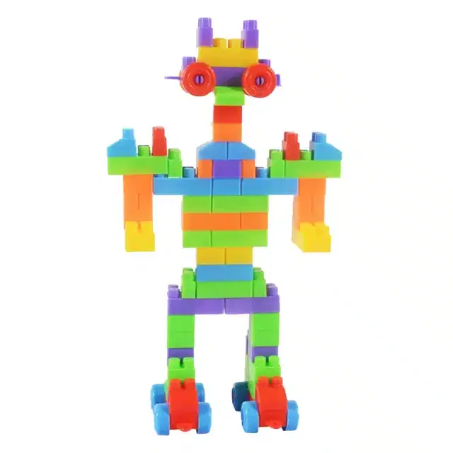 Plastic Educational Stem 50 Pcs Building Blocks Toy Set for Kids, Multicolor