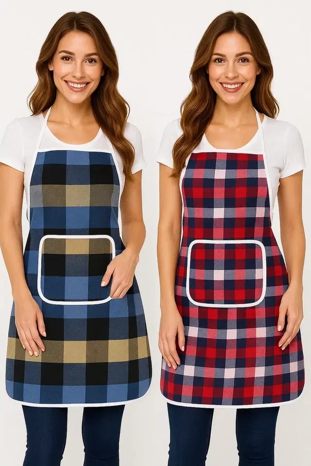 Kitchen Apron, Pack of 2 Waterproof /Oil-Proof - Adjustable Aprons with Pockets for Women & Men