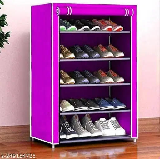 Metal 5 Layer Collapsible Multipurpose Rack, Pink