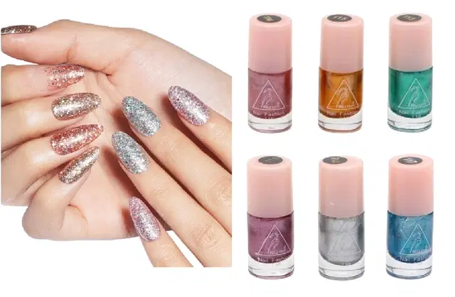 Nail Paint Shine/Metallic Finish Multipack Form Festive Edition, Pack Of 6,, 7 ml Each