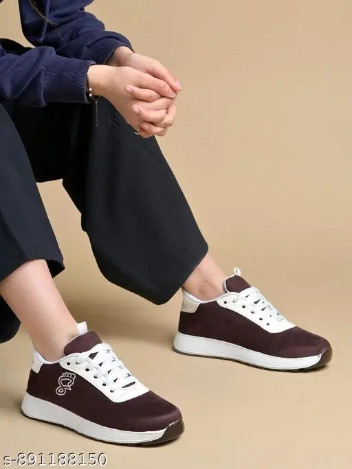Solid Suede Slip-on Sneakers for Women (Brown, IND-7)