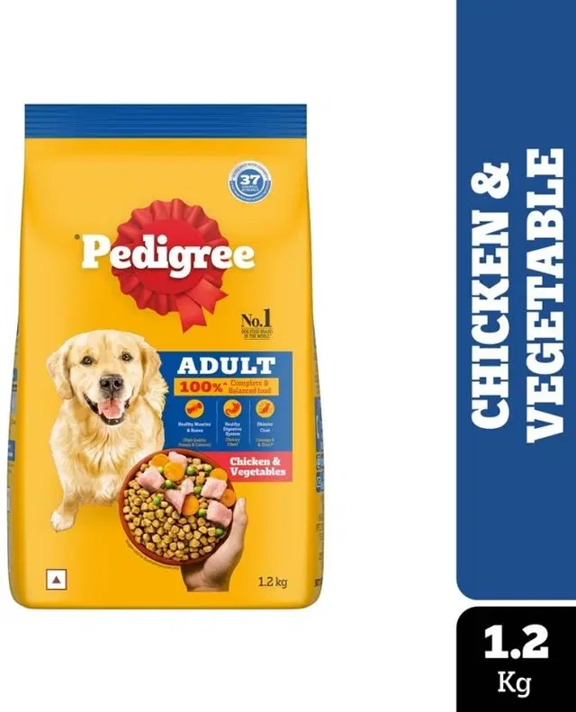 Pedigree Adult Chicken and Vegetable Dry Adult Dog Food, 1.2 Kg