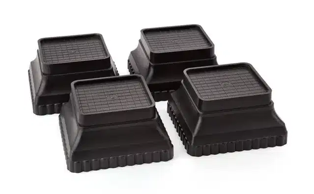 Plastic Furniture Foot Stands, Black, Pack of 4