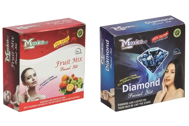 Maxico Herbs Fruit Mix with Diamond Facial Kits, Pack of 2