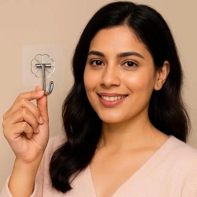 Plastic Wall Hooks, Transparent (Pack of 20)