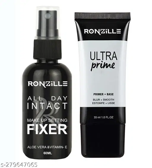 Ronzille Make Up Fixer 60 ml Natural Aloe- Vera Vitamin- E With Tube Primer 80 ml