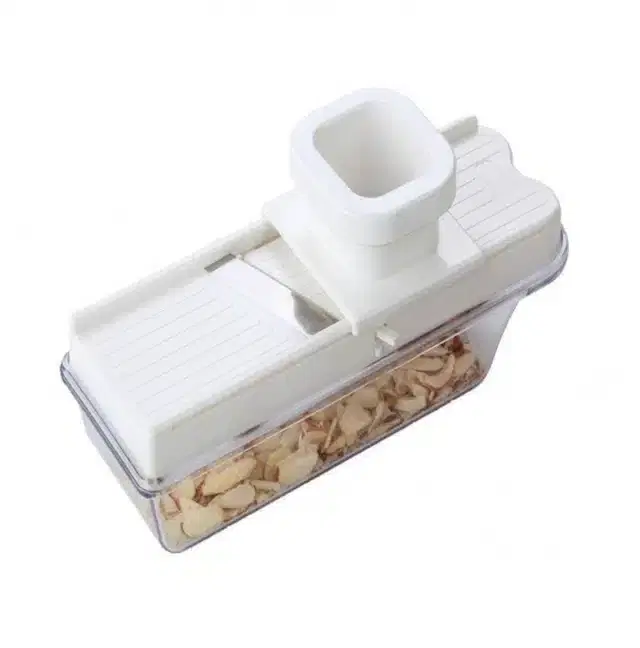 Plastic Vegetable Chopper with Handle, White