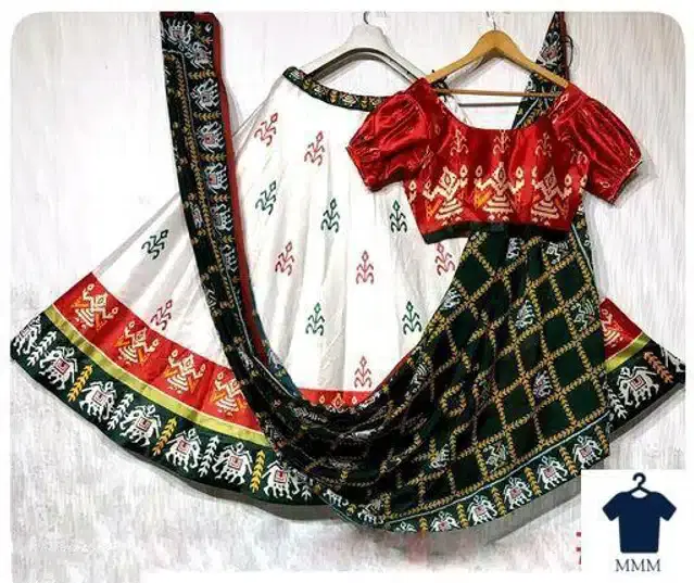 Digital Printed Unstitched Lehenga Choli for Women (Multicolor)