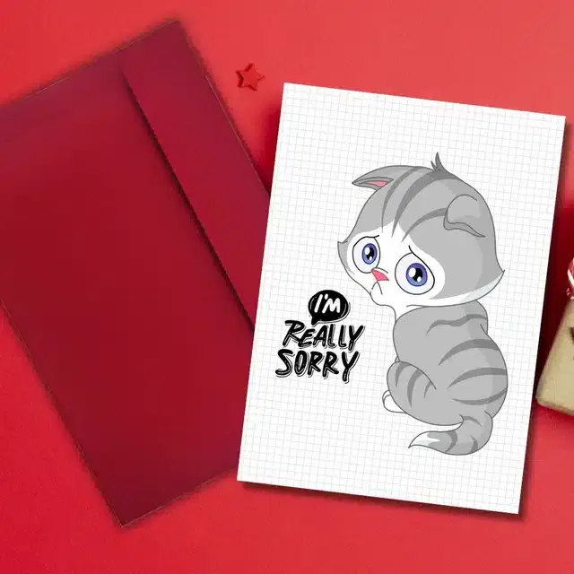 So Sorry Printed Card, Multicolor