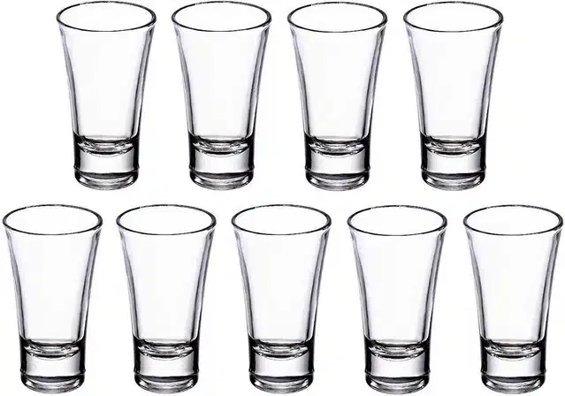 Liquor cum Cocktail Glasses, Transparent, 30 ml, Pack of 9