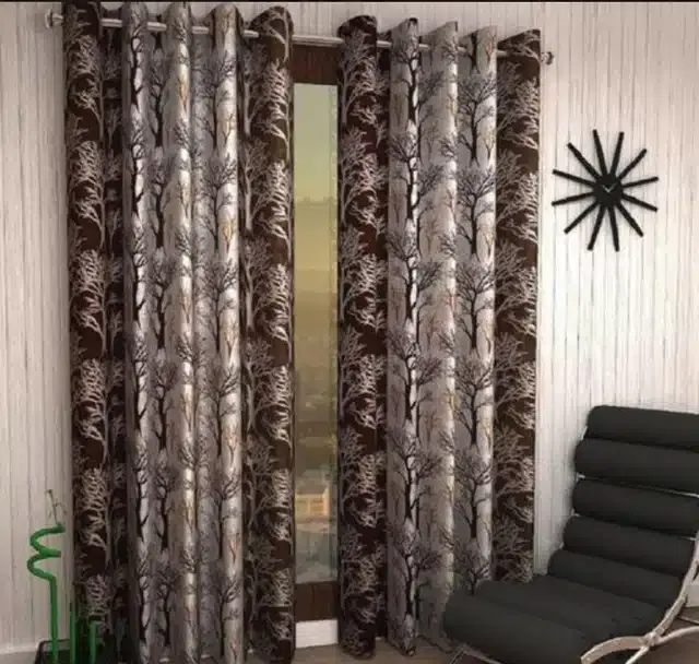 Curtains for Window, Brown, 5 feet, Pack of 2