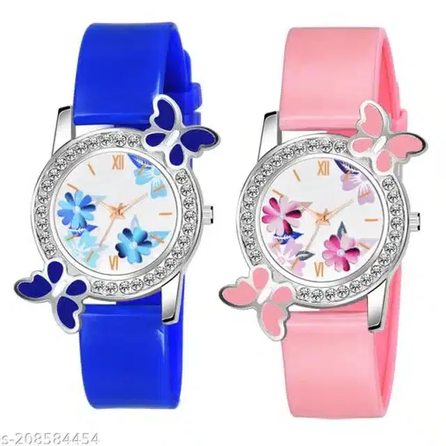 Analog Watch for Women, Pack of 2 (Multicolor)