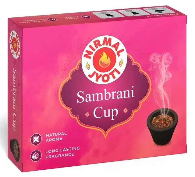 Nirmal Jyoti Sambrani Cup Dry Cone Dhoop 12 Pcs