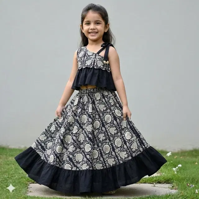Rayon Lehenga & choli For Girls, Multicolour (3-4 Years)