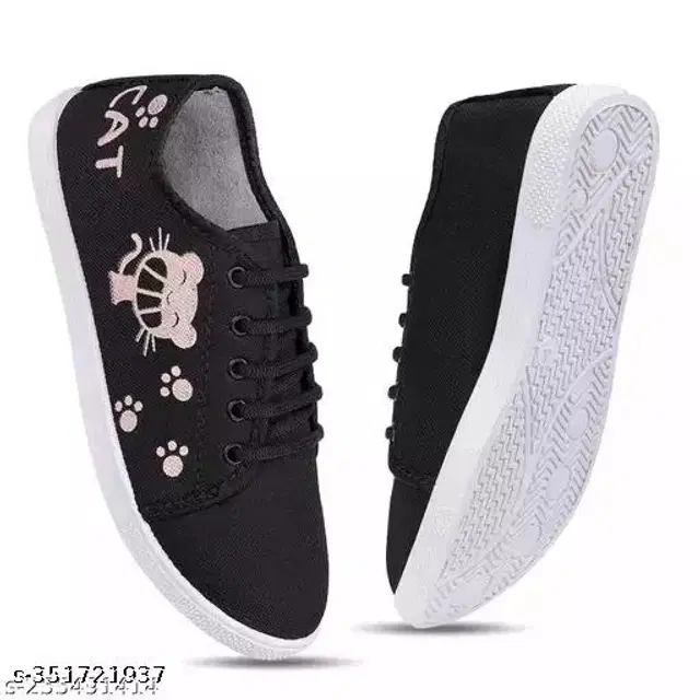 Casual Shoes for Women (Black, 8)