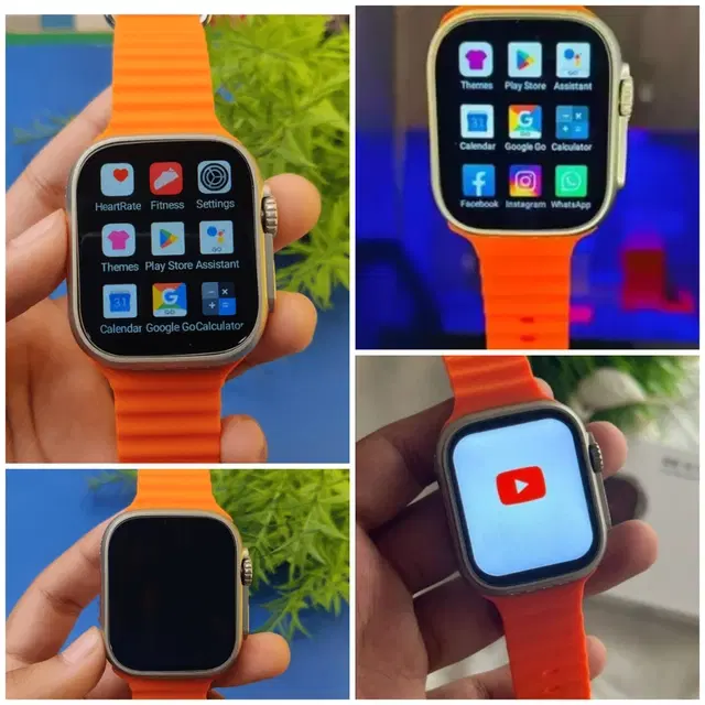 Silicone Strap S8 Ultra Smart Watch, Orange, Pack of 1