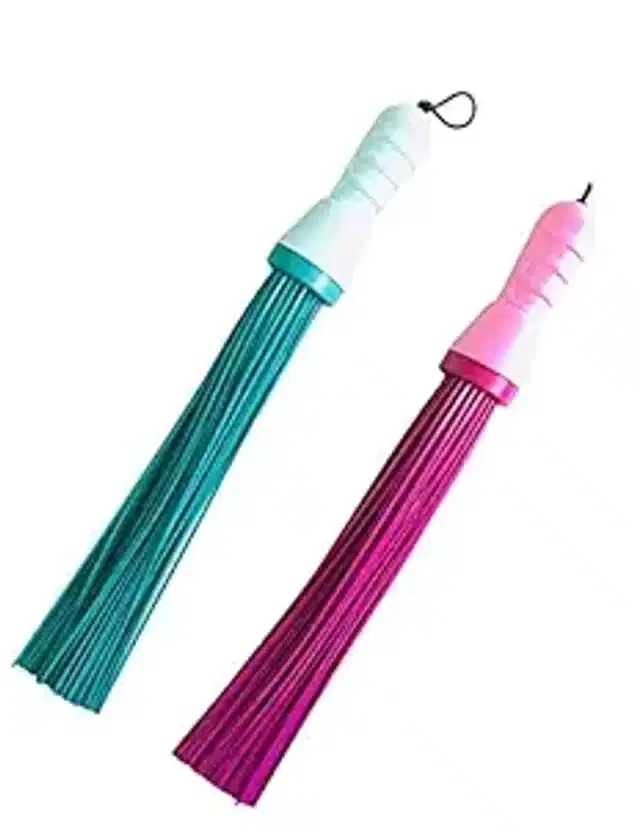 Plastic Sticks Brooms for Bathroom, Multicolor, Pack of 2