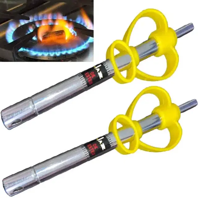 Stainless Steel Gas Lighter for Kitchen, Assorted, Pack of 2