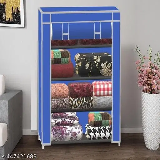 Metal 4 Layer Collapsible Multipurpose Rack, Blue