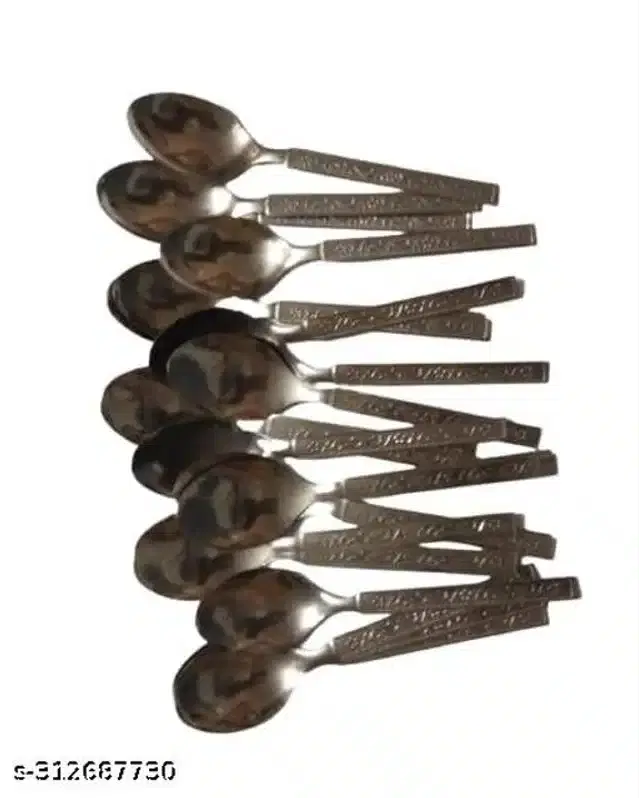 Stainless Steel Spoons, Silver, Pack of 12