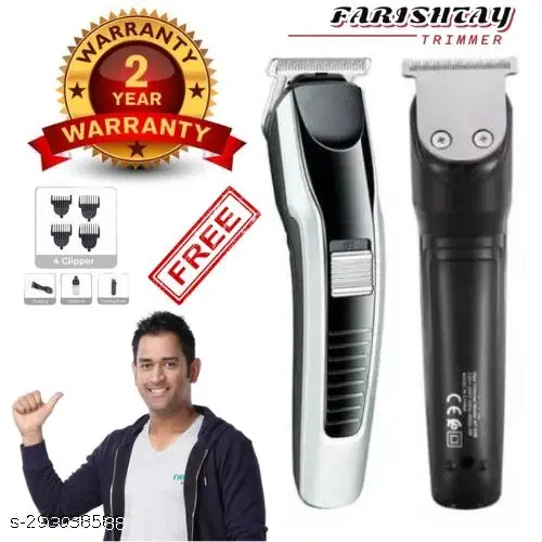 538 Rechargeable Trimmer for Men, Silver & Black