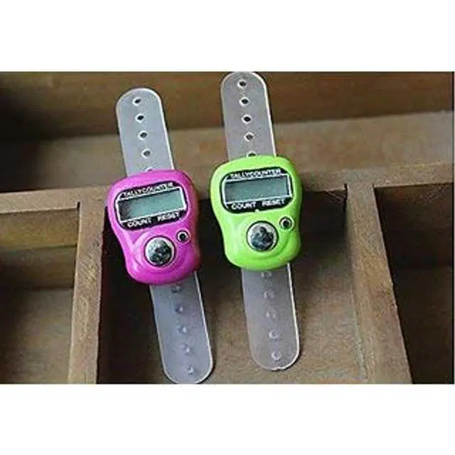Aryshaa 2 Pcs Hand Finger Digital Electronic Tally Counter, Multicolor