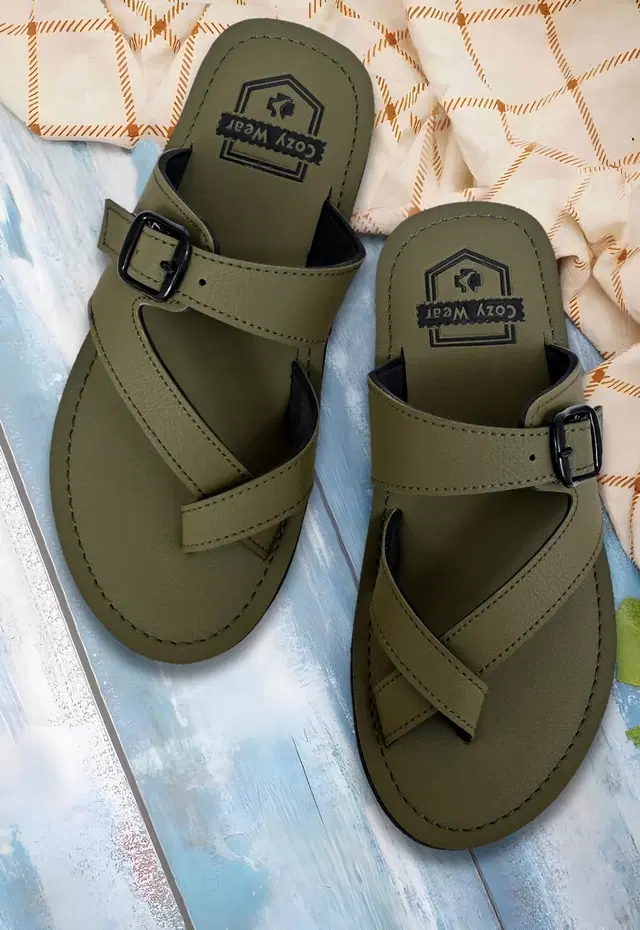 Sandals for Men (Green, 7)