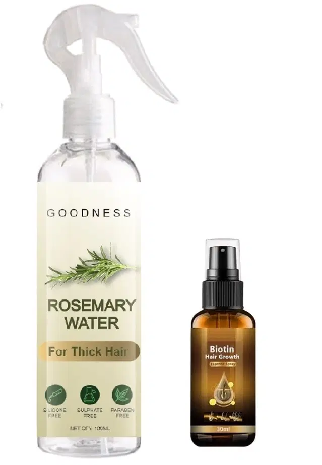 Combo of Rosemary Water, 100 ml with Biotin Hair Growth Spray, 30 ml, Set of 2