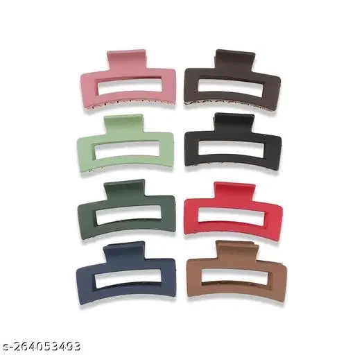 Stylish Hair Clips for Women (Multicolor, 8 Pcs)