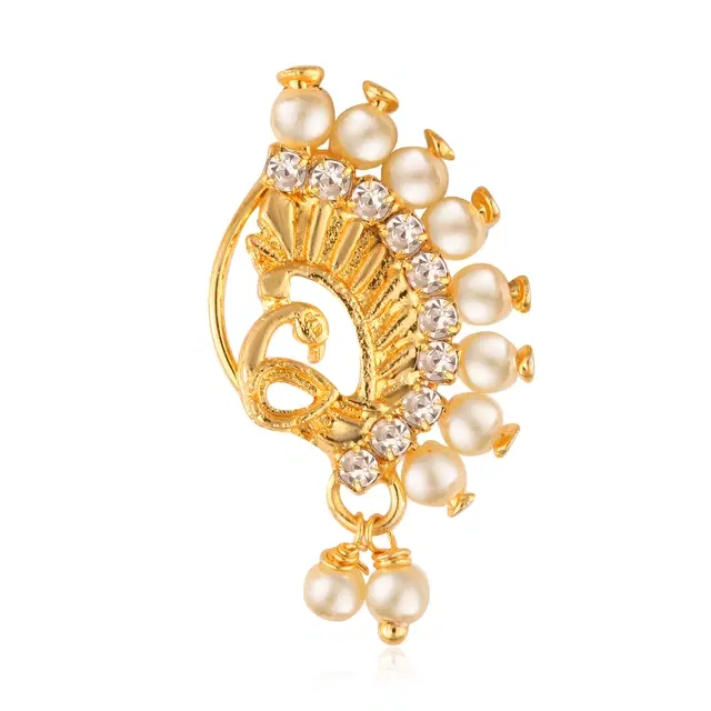 Designer Gold Plated Nosepin for Women (Gold)