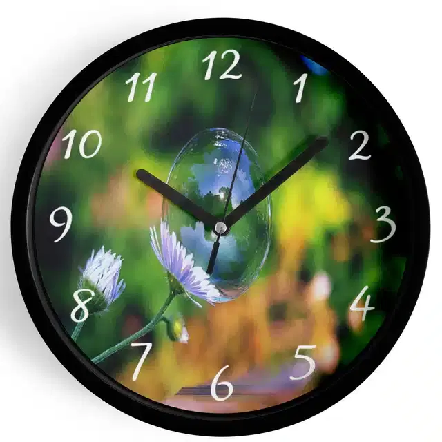 Plastic Printed Wall Clock, Multicolor, 7 Inches