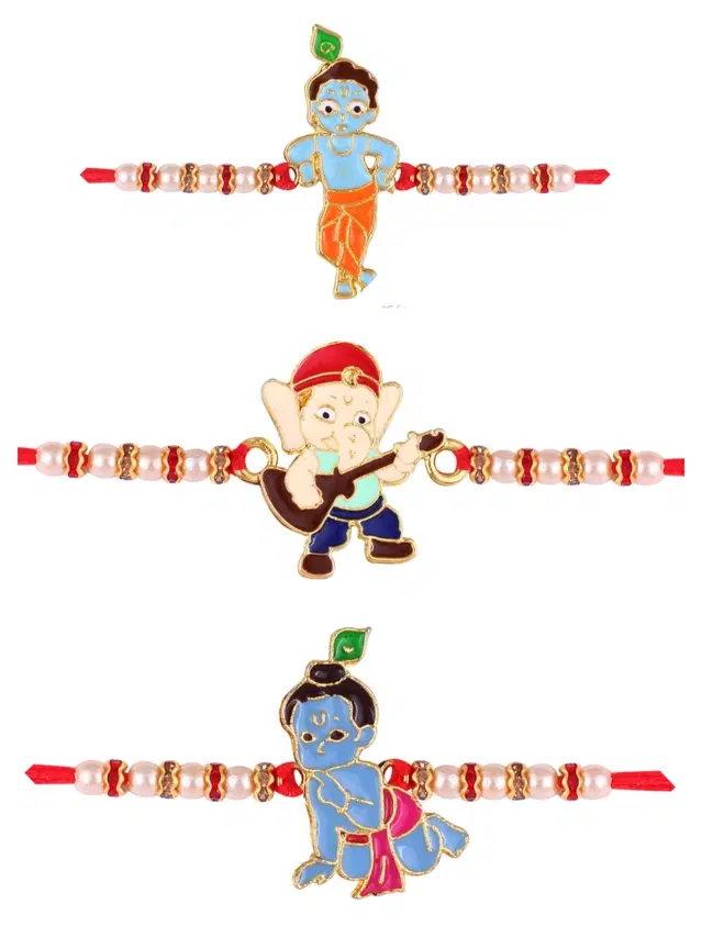 Designer Cartoon Characters Rakhi for Kids, Multicolor, Pack of 3